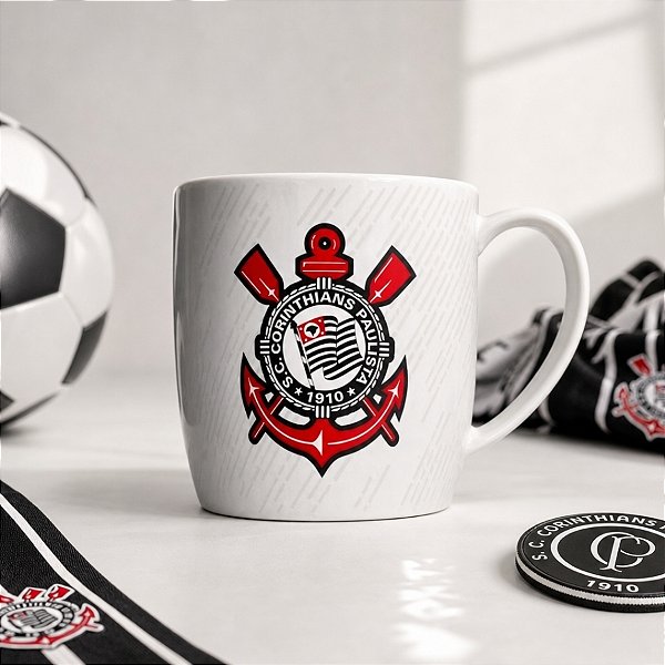 Caneca de Porcelana - Corinthians Oficial - 360ml - 1 unidade - Allmix Presentes - Rizzo