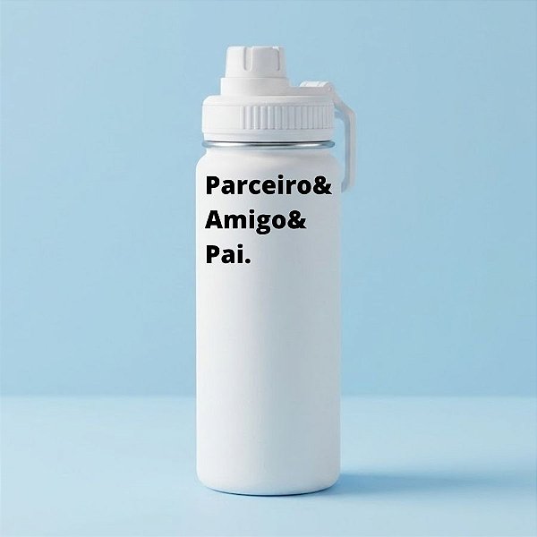Garrafa Térmica Personalizada Pai Amigo - Branca - 500mL - 1 unidade - Rizzo