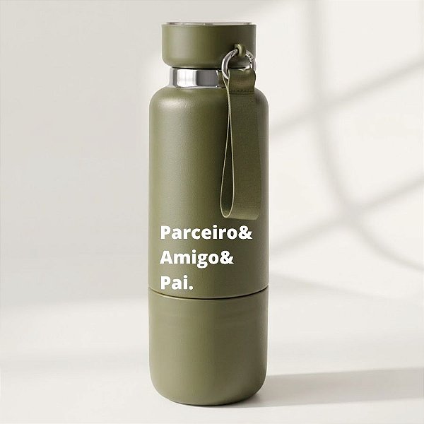 Garrafa Térmica Com Alça Personalizada Pai Amigo - Verde - 500mL  - 1 unidade - Rizzo