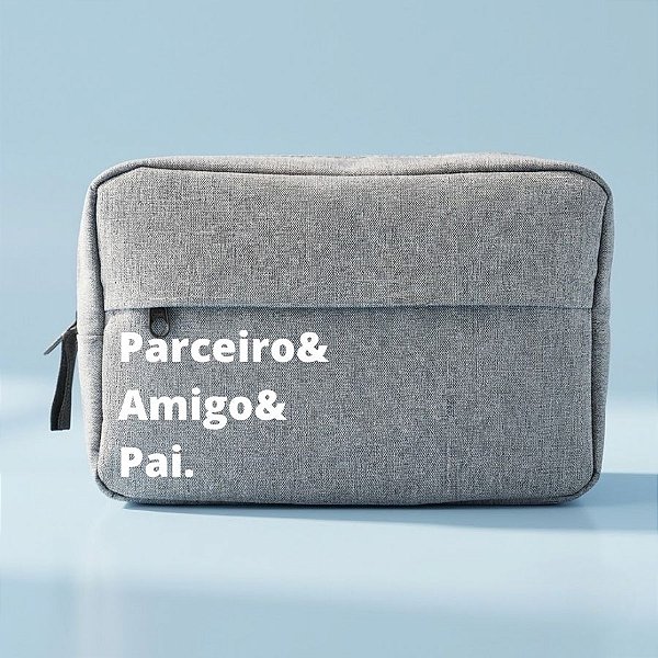 Necessaire Masculina Personalizado Pai Amigo - Cinza - 23x15x7cm - 1 unidade - Rizzo