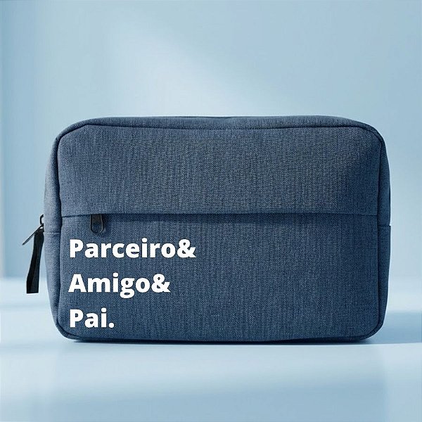 Necessaire Masculina Personalizado Pai Amigo - Azul - 23x15x7cm - 1 unidade - Rizzo