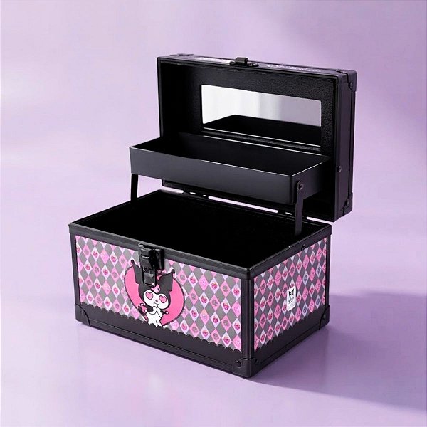 Maleta de Maquiagem com Espelho  Kuromi - Hello Kitty - 23x15cm - 1 unidade - Rizzo