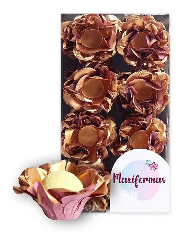 Forminha P/ Doces Finos - Seda Rose Gold(c178) - 40 Unidades