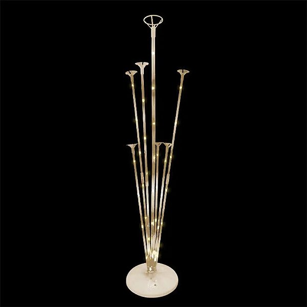Suporte Balões Base Branca E Leds Douradas Partiufesta Rizzo Branco