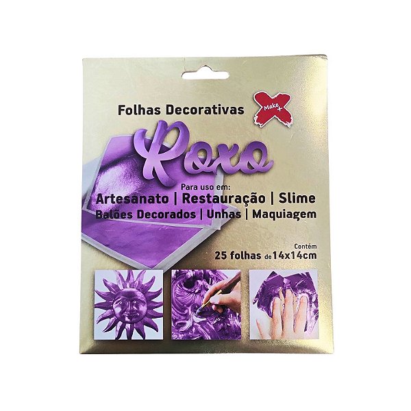 Folhas Roxo Metalizadas - Ref. 6119 - 25 unidades - Make Mais - Rizzo