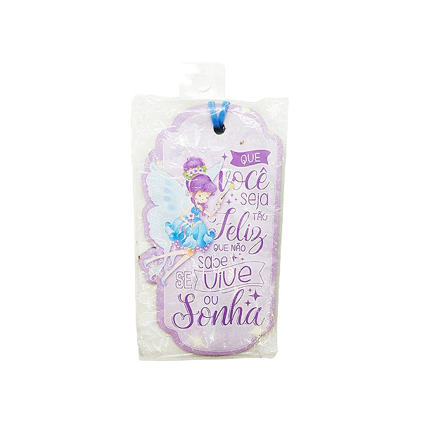 Tag Decorativa em MDF - Fada Feliz - 1 unidade - Litoarte - Rizzo