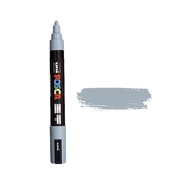 Caneta Posca PC-5M 2.5mm - Cinza  - 1 unidade - Posca - Rizzo