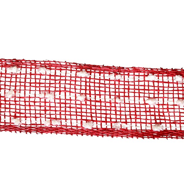 Fita Decorativa Telada Rústica Vermelha - 6,3cm x 9,14m - 1 unidade - Rizzo