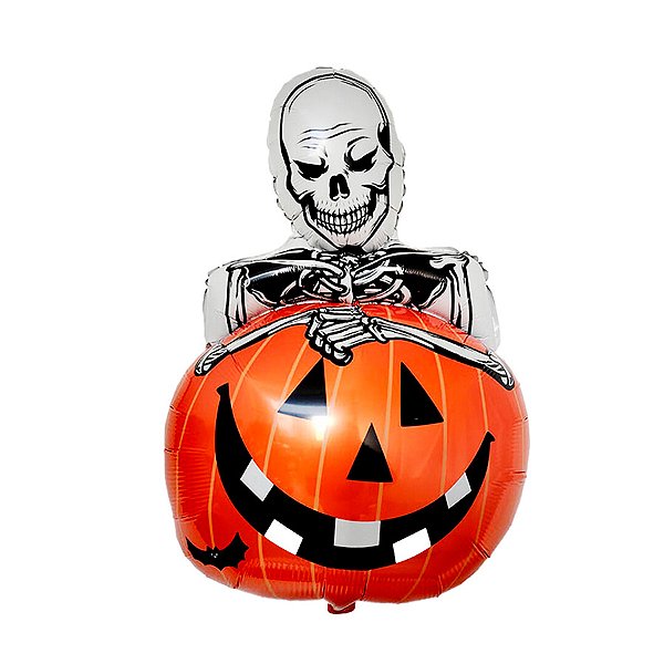 Balão de Festa Metalizado 30" 76cm - Abóbora Pirata - 1 unidade - Rizzo