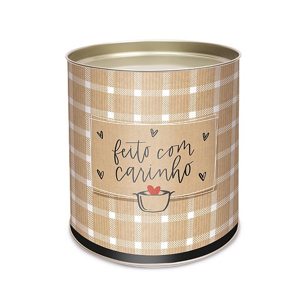 Lata para Doces Rígida - Feito com Carinho - 1 unidade - Cromus - Rizzo