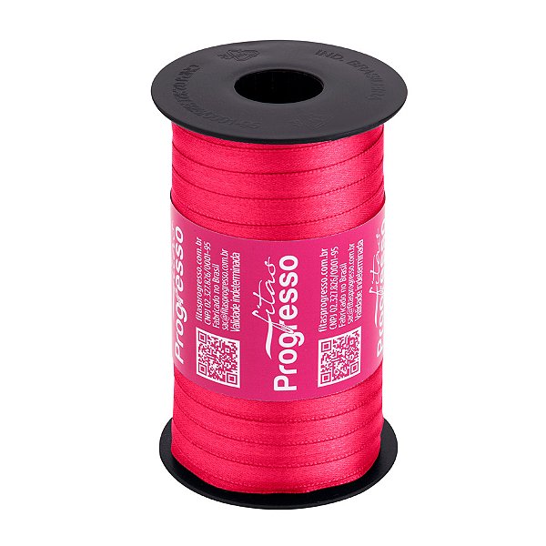 Fita de Cetim 7mm nº1 - 100m Cor 2055 Rosa Amaranto  - 1 unidade - Fitas Progresso - Rizzo