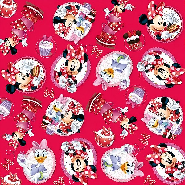 Saco para Presente Decorado - Minnie e Margarida - Cromus - Rizzo