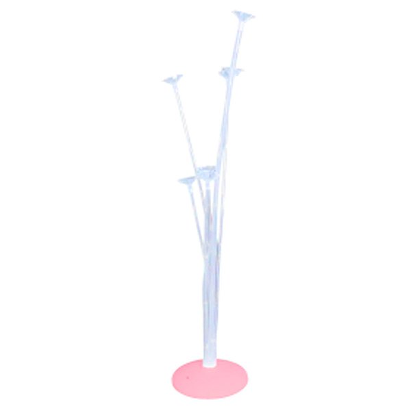 Suporte para Balões com Base Rosa Claro e Leds Colorido - 70cm - 1 unidade - Rizzo