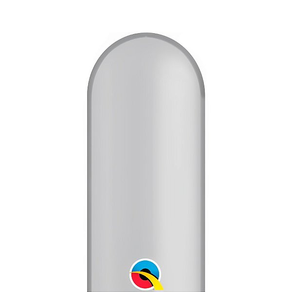 Balão de Festa Canudo 350" - Silver (Prata) - Qualatex - Rizzo