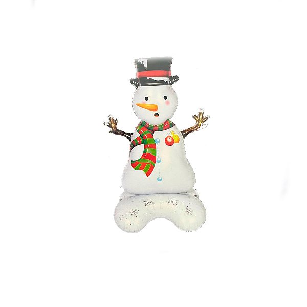 Balão de Festa Metalizado 47" 120cm - Boneco de Neve - 1 unidade - Rizzo