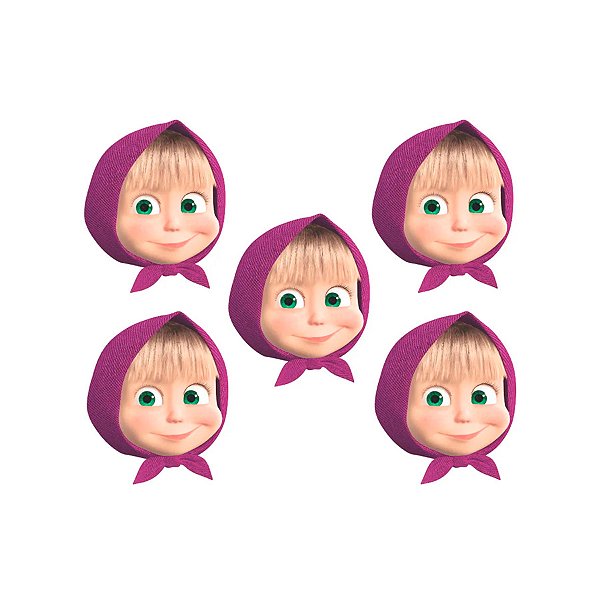 Mini Carinha Impresso em EVA - Masha e o Urso  - 5 unidades - Piffer - Rizzo