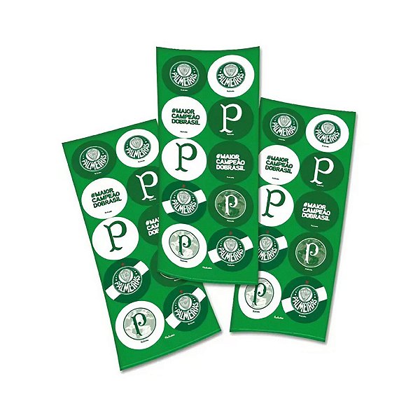 Adesivo Redondo - Palmeiras - 30 unidades - Festcolor - Rizzo