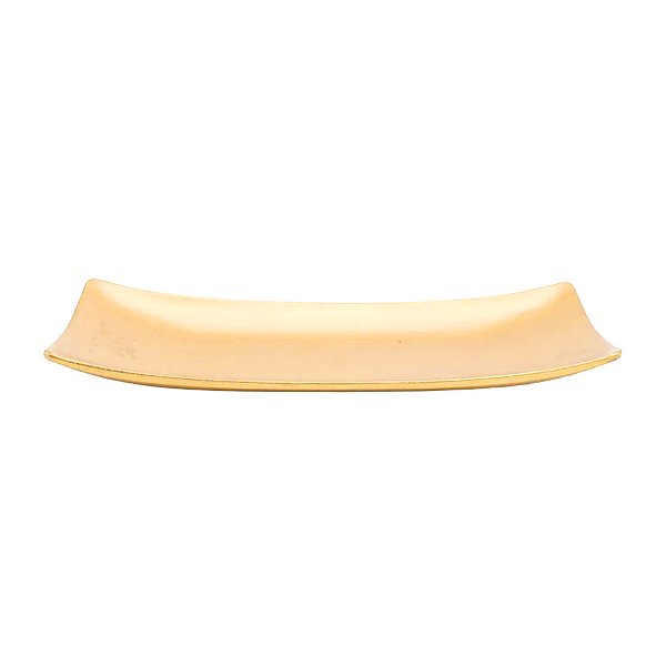 Prato Retangular Decorativo de Madeira - Ouro - 34cm - 1 unidade - Cromus - Rizzo