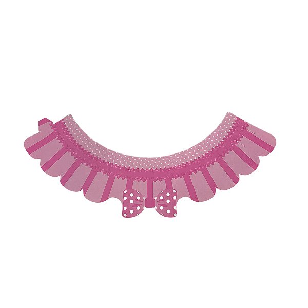 Wrapper para Cupcake - Laço Rosa - 14cm  - 12 unidades - NC Toys - Rizzo