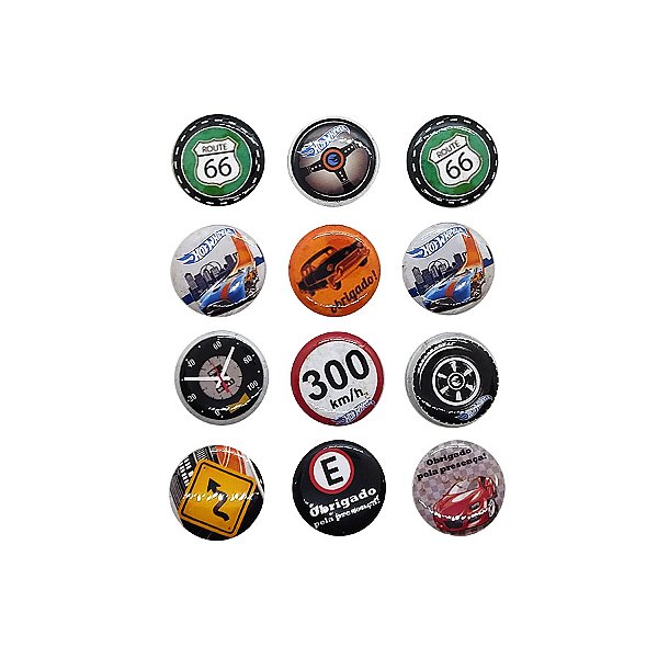 Bottom Para Lembrancinha - Carros Hot Wheels - 12 unidades - Rizzo