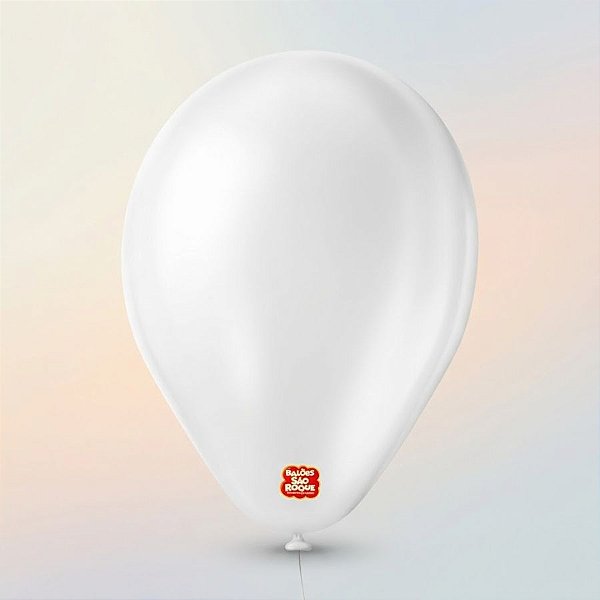 Balão de Festa 6,5" Basic - Branco - 50 Unidades - Balões São Roque