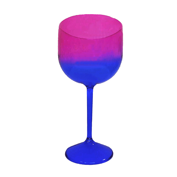 Taça Gin Acqua com 550ml Degradê Azul e Pink - Rizzo
