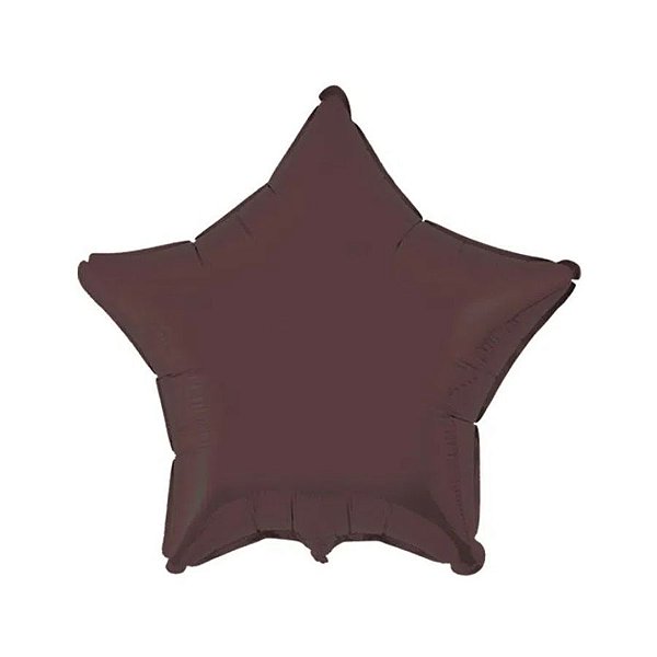 Balão de Festa Metalizado 20" 50cm - Estrela Chocolate - 01 Unidade - Flexmetal - Rizzo Balões