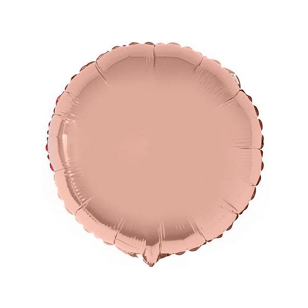 Balão de Festa Metalizado 20" 50cm - Redondo Rose Gold - 01 Unidade - Flexmetal - Rizzo Balões