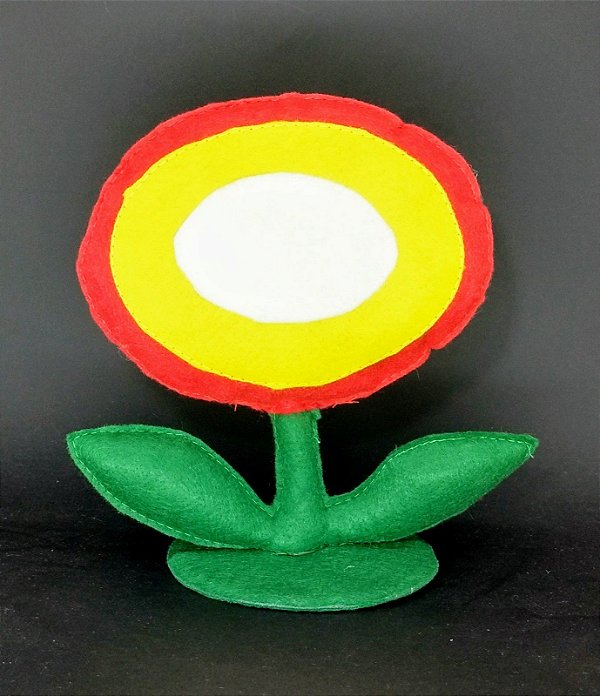 Flor do Fogo Mario em Feltro - 01 Unidade - Pé de Pano - Rizzo Festas