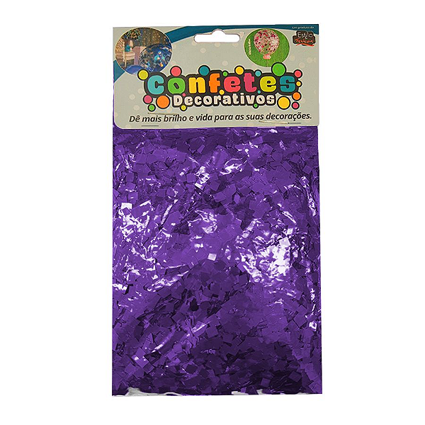 Confete Mini Picadinho Metalizado 25g - Roxo Dupla Face - Rizzo Balões