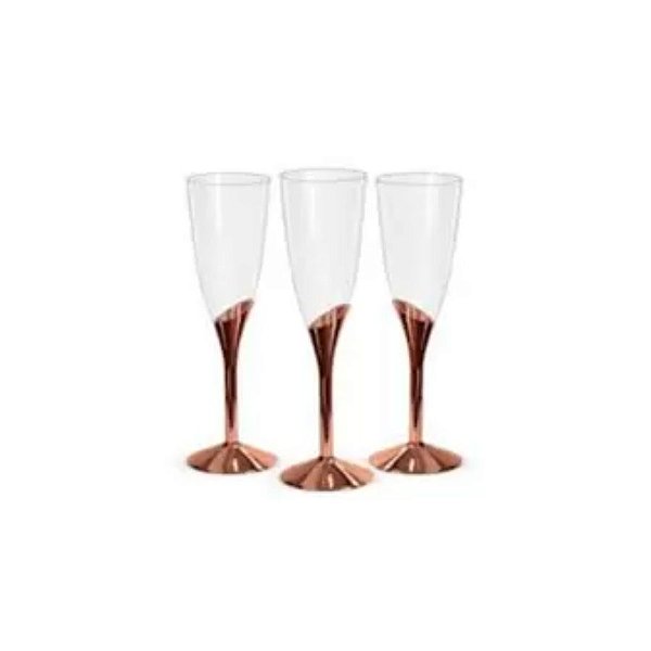 Taça para Champagne Base Rose Gold - 6 unidades - 135 ml - Rizzo