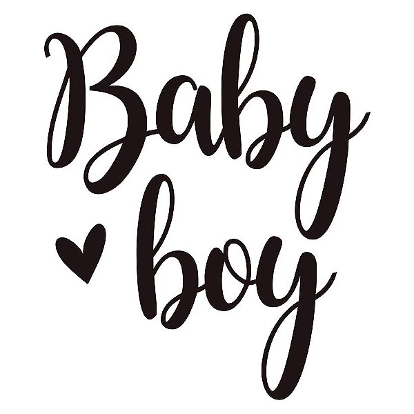 Transfer Para Balão Lettering Preto - Baby Boy - 01 Unidade - Rizzo