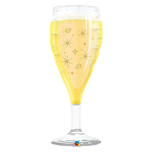 Balão de Festa Microfoil 39" 99cm - Taça de Espumante - 01 Unidade - Qualatex - Rizzo Balões
