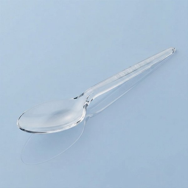 Colher Para Sobremesa - Cristal  - 12,5cm - 50 unidades - Plastilânia - Rizzo