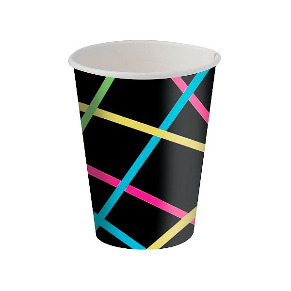 Copo de Papel Festa Neon 180ml - 8 unidades - Festcolor - Rizzo Festas