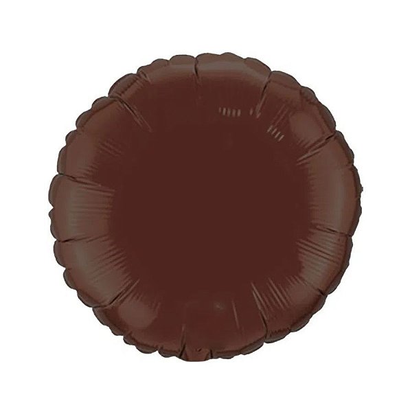 Balão de Festa Metalizado 20" 50cm - Redondo Chocolate - 01 Unidade - Flexmetal - Rizzo Balões