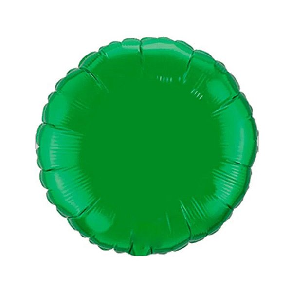 Balão de Festa Metalizado 20" 50cm - Redondo Verde - 01 Unidade - Flexmetal - Rizzo Balões