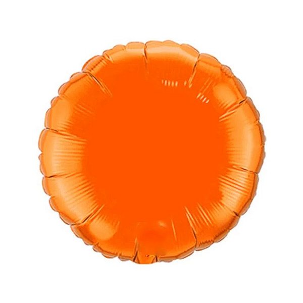 Balão de Festa Metalizado 20" 50cm - Redondo Laranja - 01 Unidade - Flexmetal - Rizzo Balões