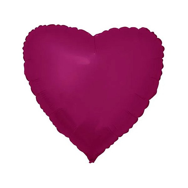 Balão de Festa Metalizado 20" 50cm - Coração Burgundy - 01 Unidade - Flexmetal - Rizzo BalõesBalão de Festa Metalizado 2