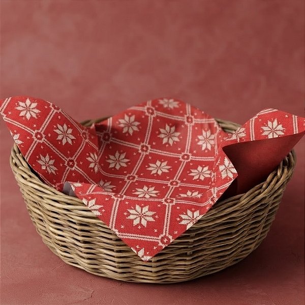 Folha de Papel para Presente de Natal Kraft Vermelho - 70x69cm - Tricot - 10 unidades - Rizzo