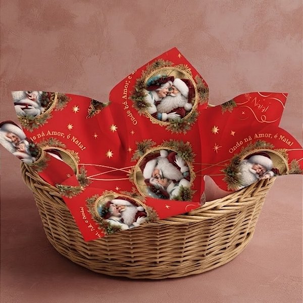 Papel Seda - 50x70cm - Magia de Natal - 10 unidades - Rizzo