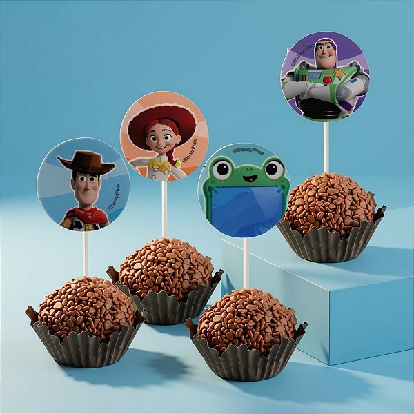 Pick Decorativo para Doces - Toy Story 5 - 10x4,2cm - 12 unidades - Disney Original - Rizzo