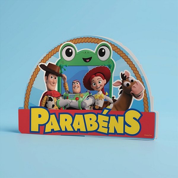 Painel Decorativo - Toy Story 5 - Parabéns - 51x32,5cm - 1 unidade - Disney Original - Rizzo