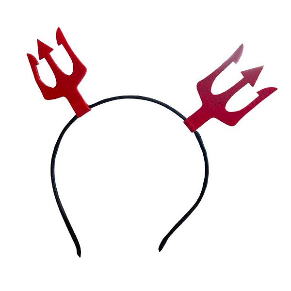 Tiara Halloween Tridente - Preto e Vermelho - 1 unidade - Rizzo