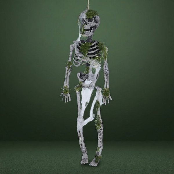 Enfeite Decorativo de Halloween Para Pendurar - Esqueleto Musgo Augustus - 40cm - 1 unidade - Cromus - Rizzo