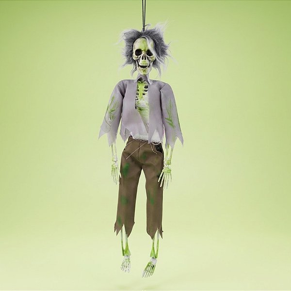Enfeite Decorativo de Halloween Para Pendurar - Esqueleto Zumbi Apolônio - 40cm - 1 unidade - Cromus - Rizzo
