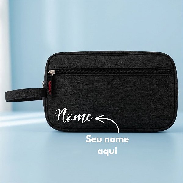 Necessaire Masculina Personalizado com Nome - Preto - 25,5x9,5x15,5cm - 1 unidade - Rizzo