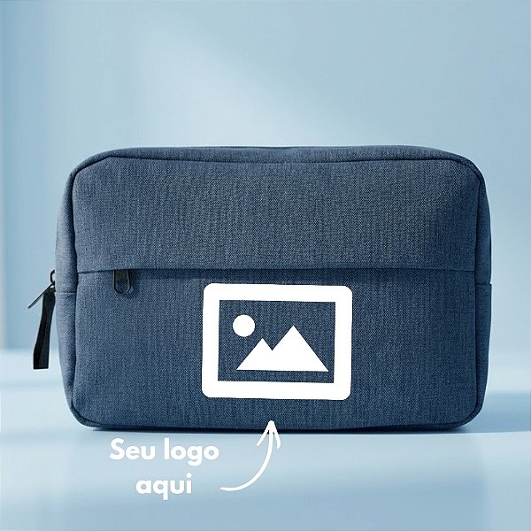 Necessaire Masculina Personalize com Logo - Azul - 23x15x7cm - 1 unidade - Rizzo