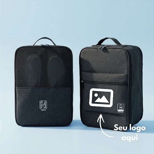 Bolsa Organizadora para Calçados Oxford Personalize com Logo  - Preto - 23x14x30cm - 1 unidade - Rizzo