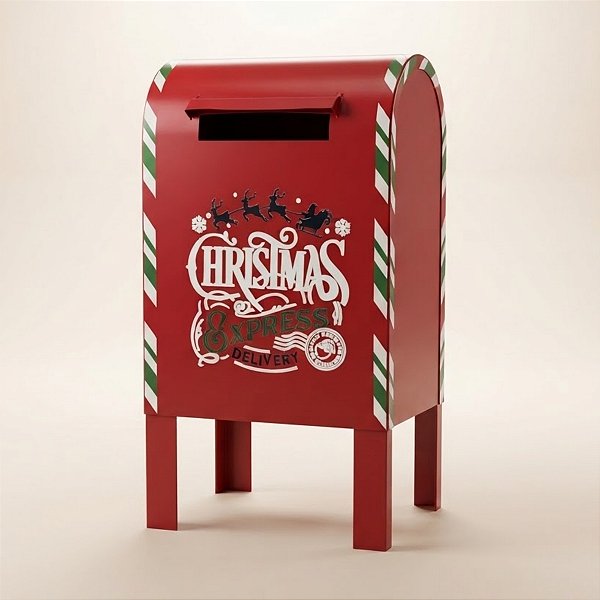 Enfeite Decorativo De Natal - Caixa de Correio Christmas Expess - 38x70x28cm - 1 unidade - Rizzo
